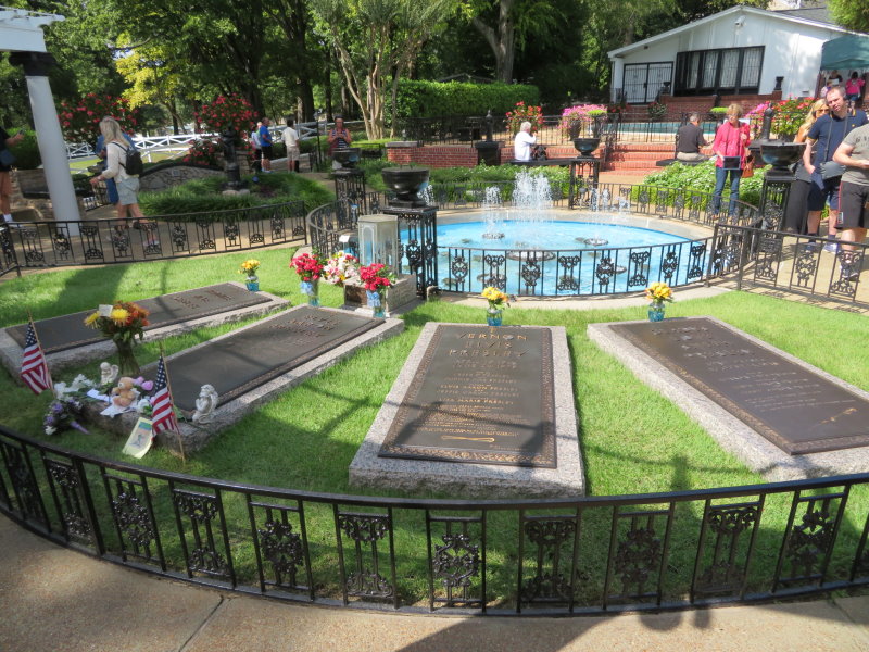 Elvis, his mother and father and grandmother are buried in the Meditation Garden